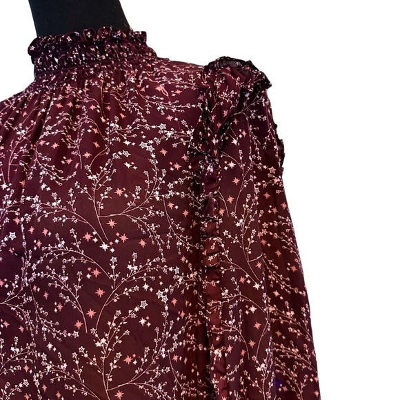 Max Studio Whimsygoth Fairy Cottagecore Coquette Modest Pink Violet Top Sz M‎ - Picture 9 of 11